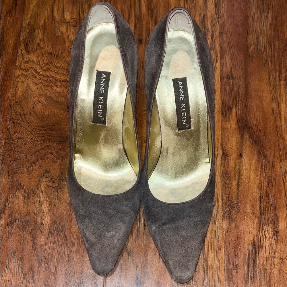 Anne Klein Dark Brown Suede Heels